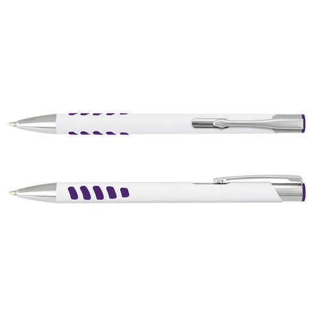 Panama Grip Pen - White Barrel - White/Purple