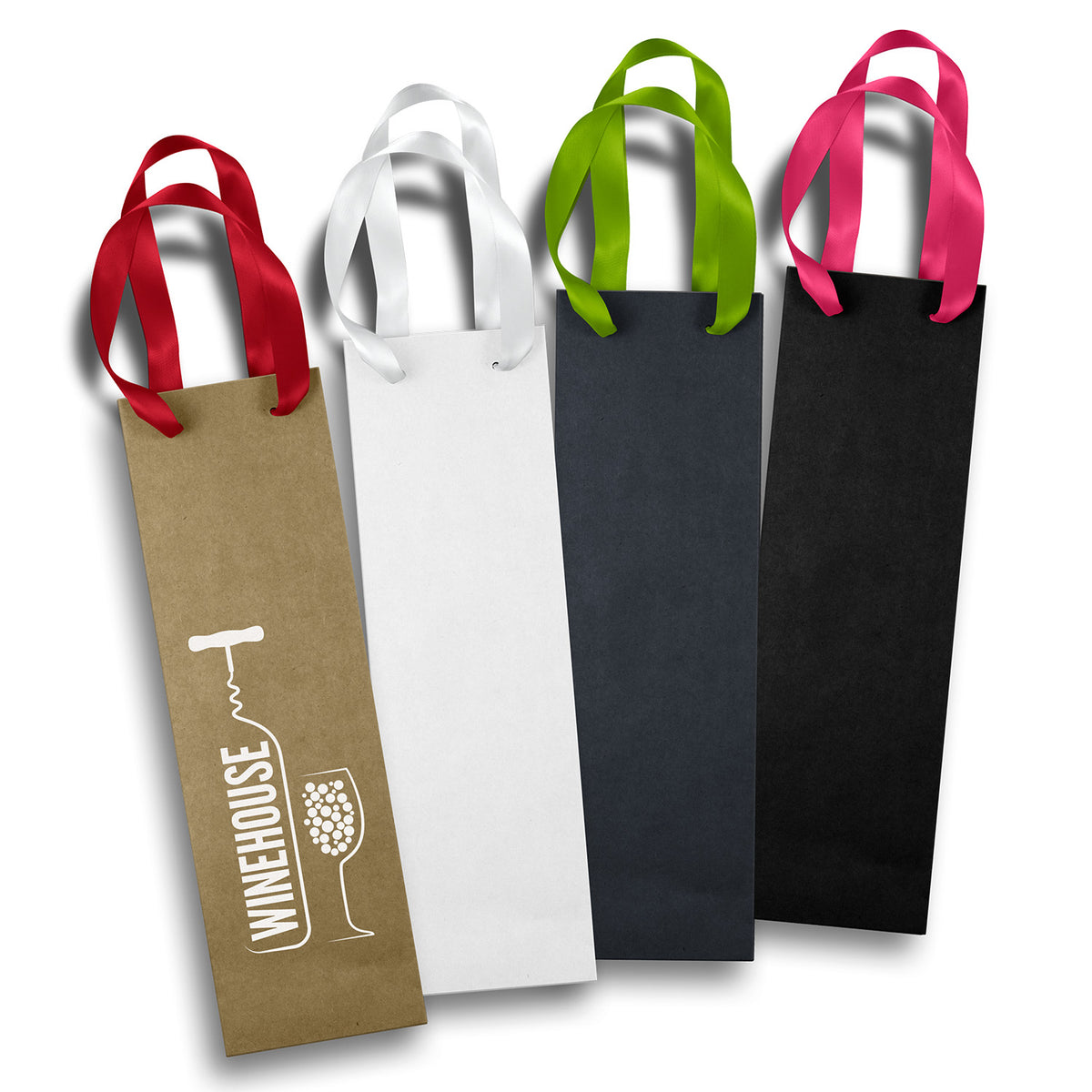 Wine Ribbon Handle Paper Bag - Main