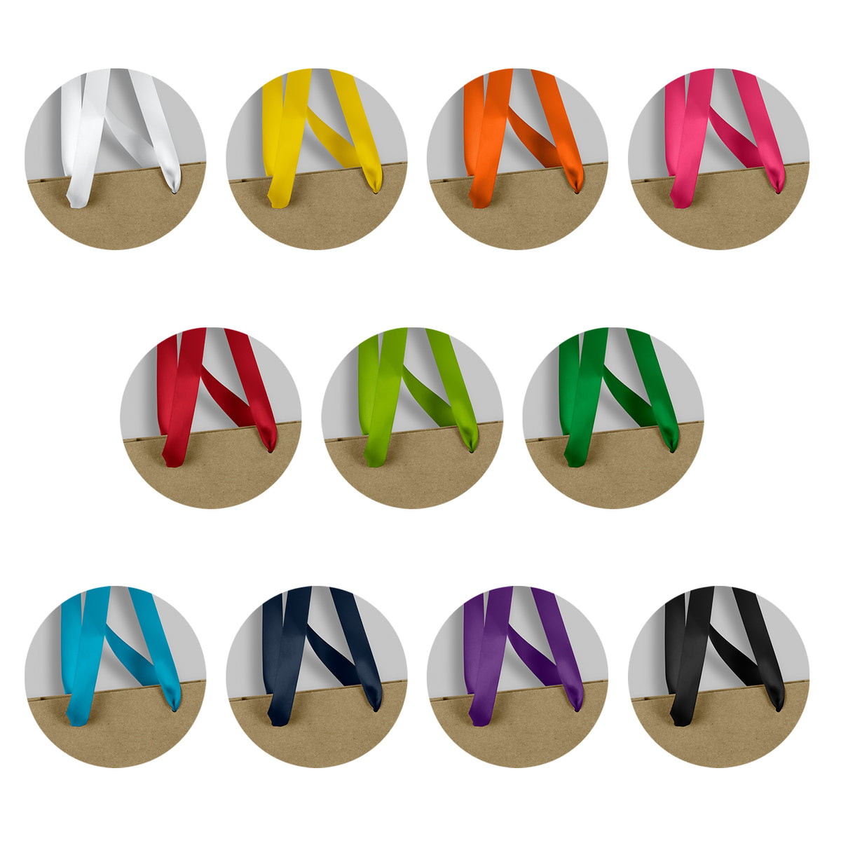 Champagne Ribbon Handle Paper Bag - Ribbon Colours