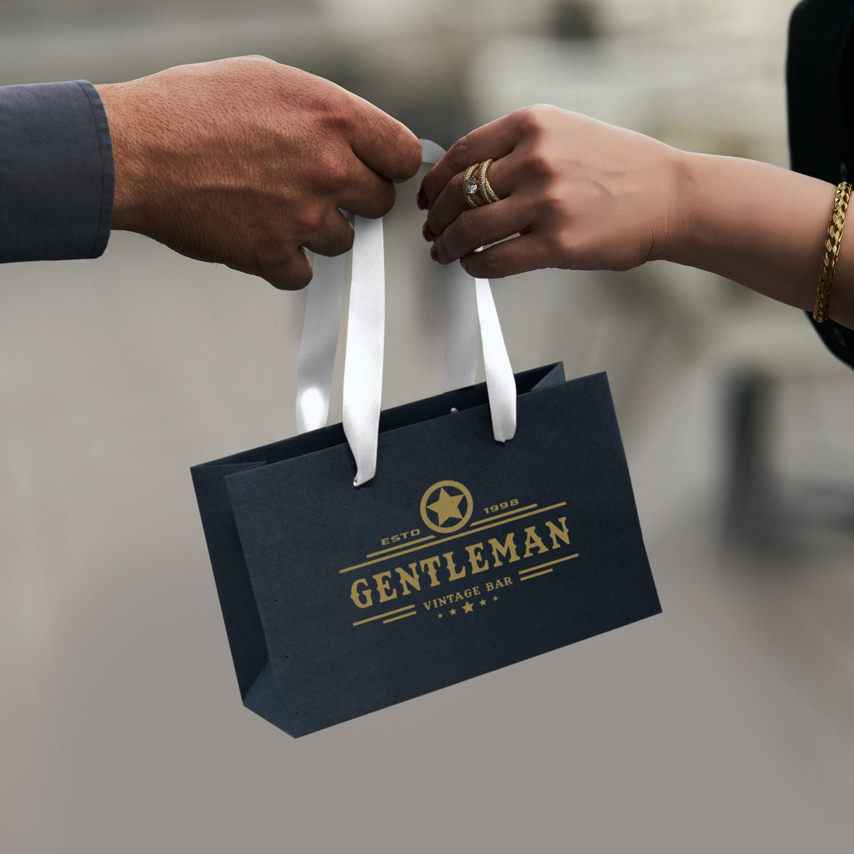 Small Ribbon Handle Paper Bag - Feature