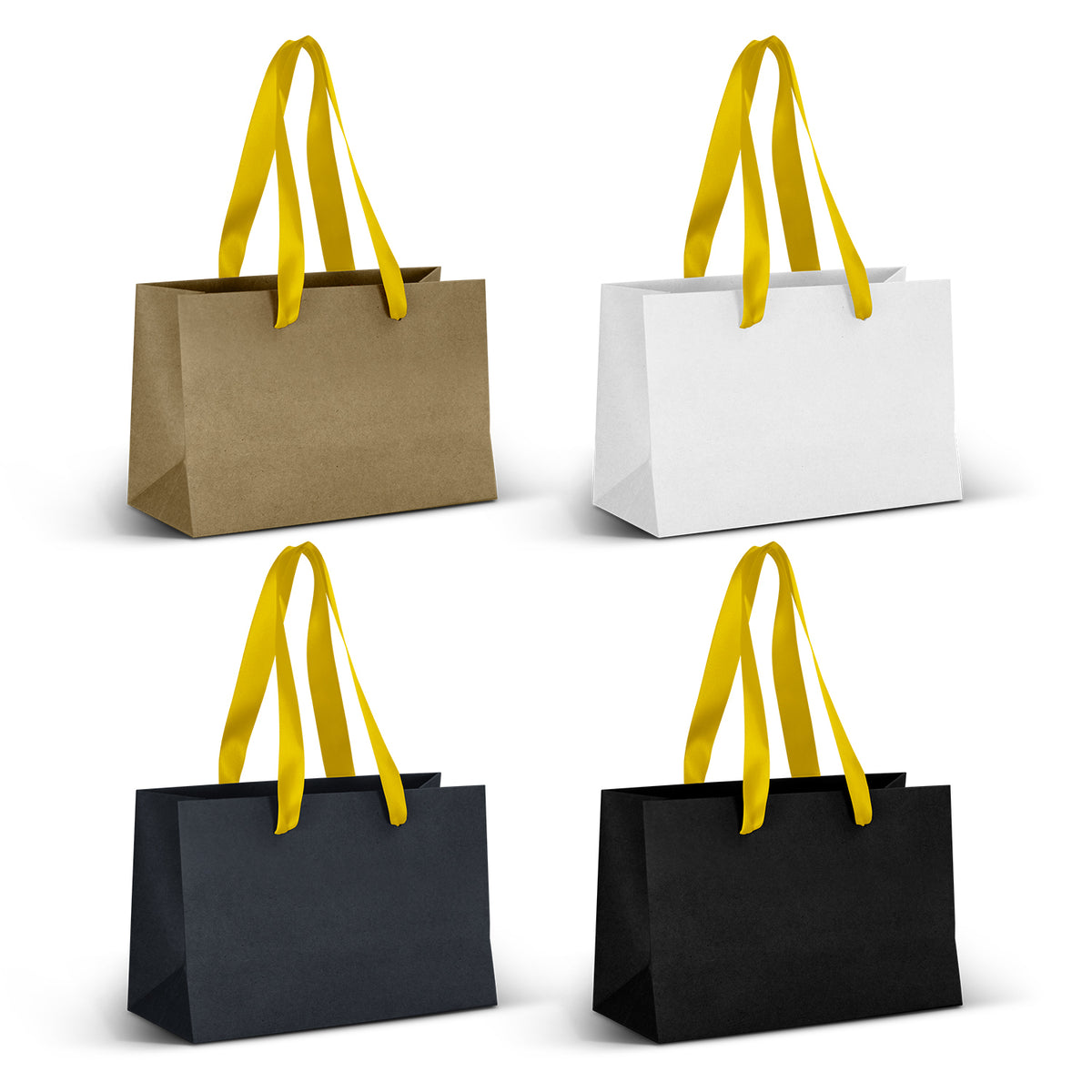 Small Ribbon Handle Paper Bag - Yellow Ribbon