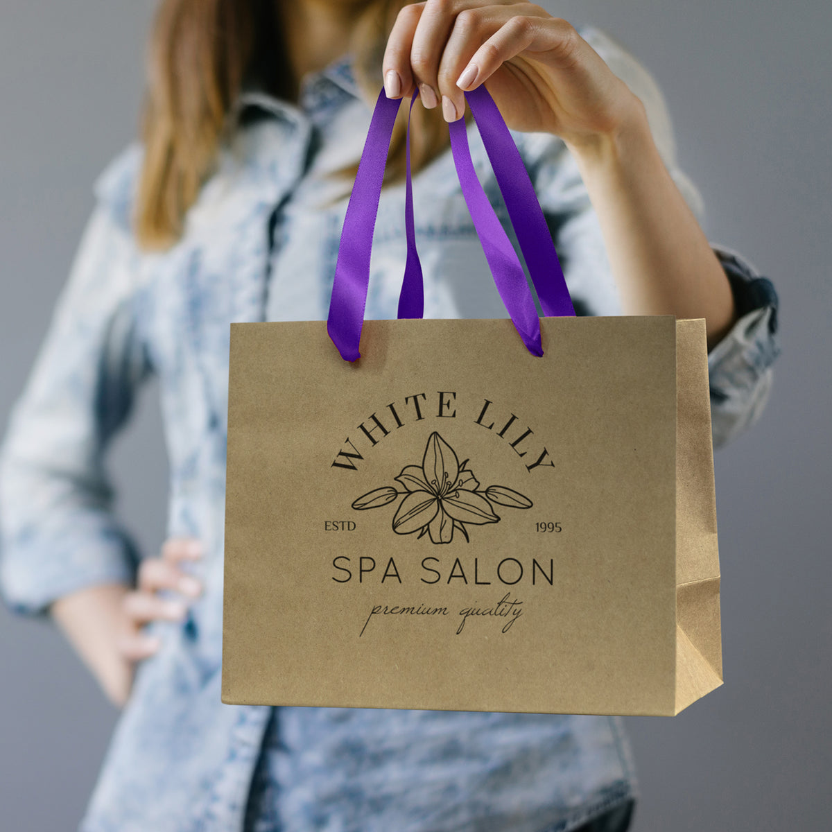 Medium Ribbon Handle Paper Bag - Feature