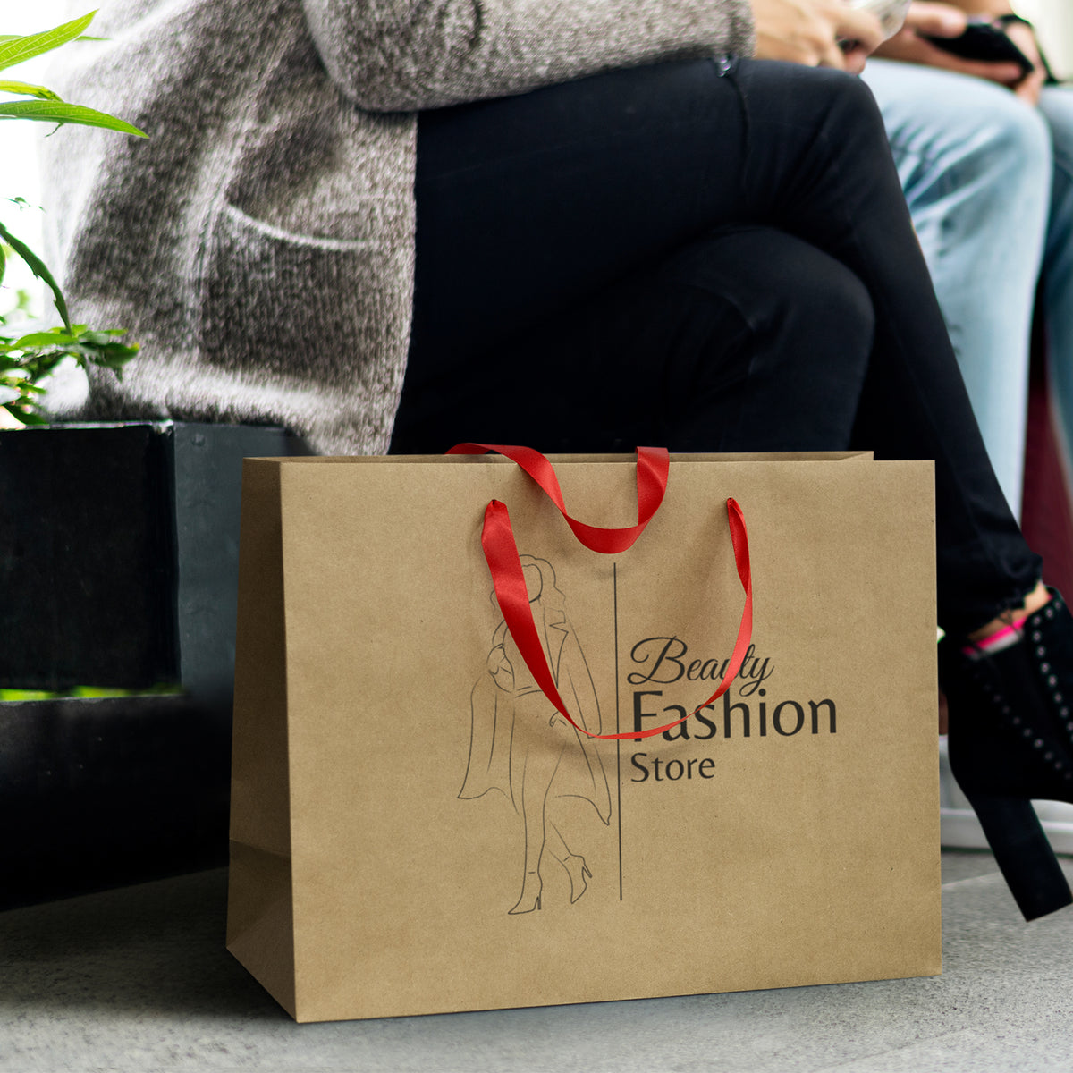 Extra Large Ribbon Handle Paper Bag - Feature
