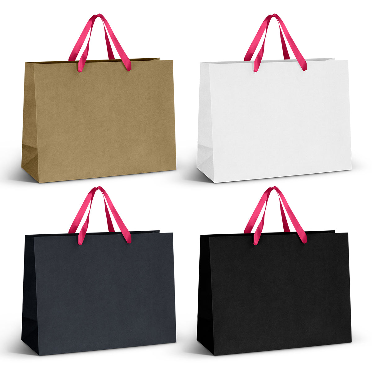 Extra Large Ribbon Handle Paper Bag - Pink Ribbon
