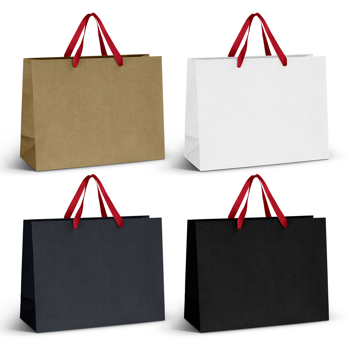 Extra Large Ribbon Handle Paper Bag - Red Ribbon