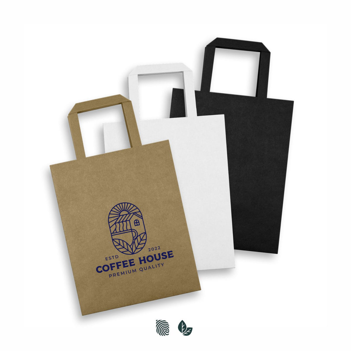Medium Flat Handle Paper Bag Portrait - Impact Aware