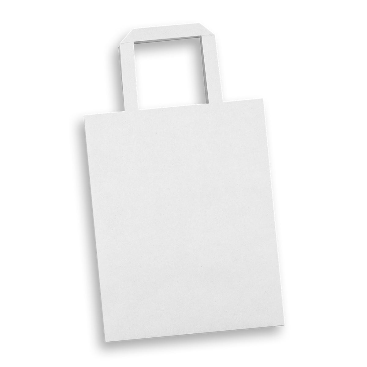 Medium Flat Handle Paper Bag Portrait - White