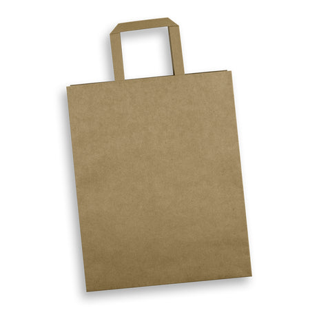 Large Flat Handle Paper Bag Portrait - Natural
