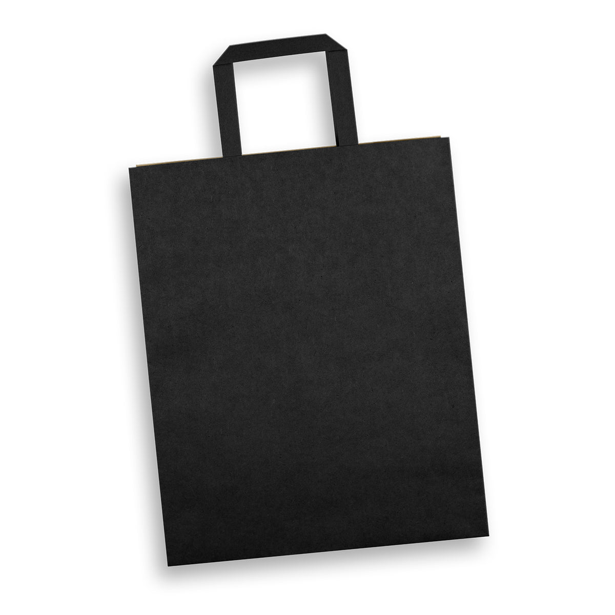 Large Flat Handle Paper Bag Portrait - Black
