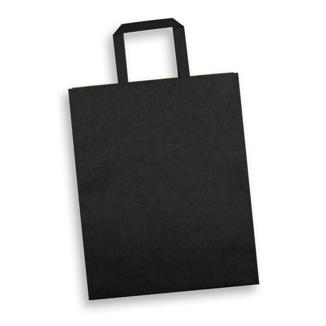 Large Flat Handle Paper Bag Portrait - Black
