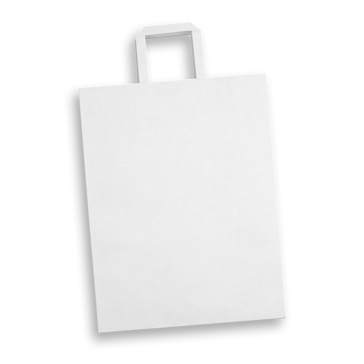 Extra Large Flat Handle Paper Bag Portrait - White