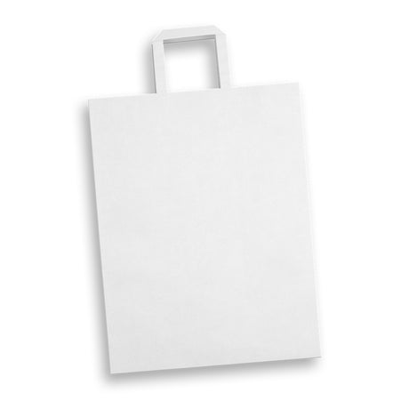 Extra Large Flat Handle Paper Bag Portrait - White