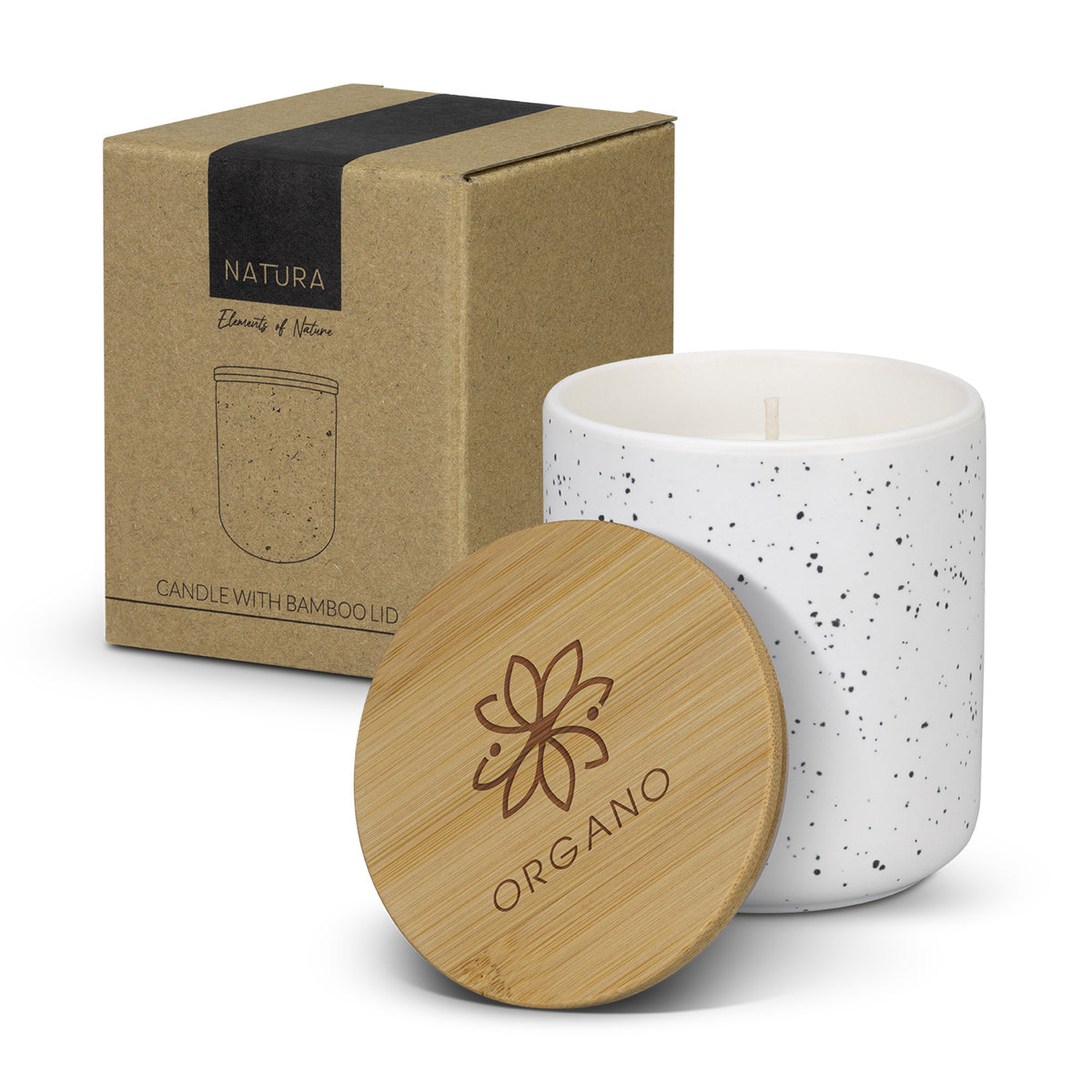 NATURA Candle with Bamboo Lid - Main