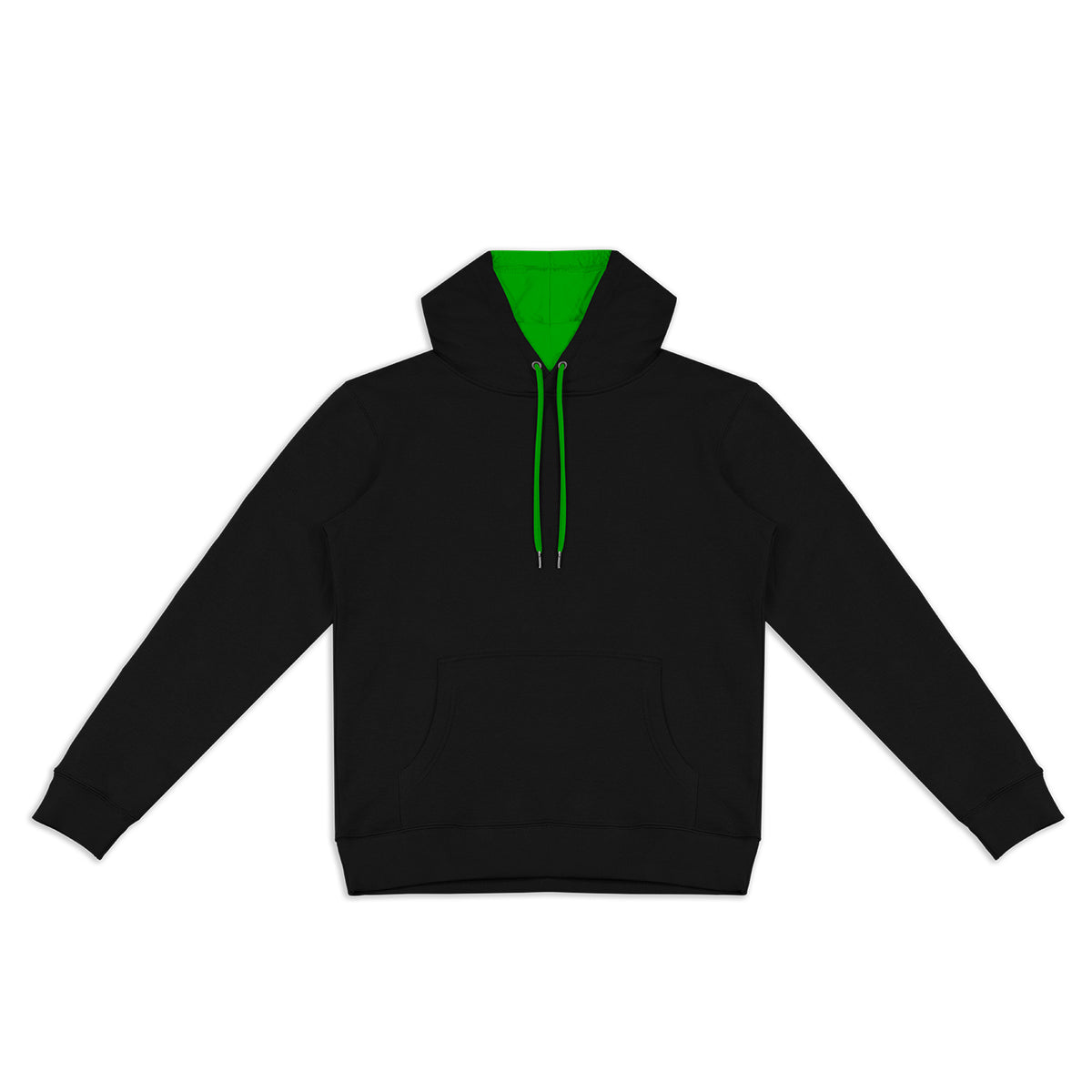 TRENDSWEAR Studio Contrast Unisex Hoodie - Black/Bright Green