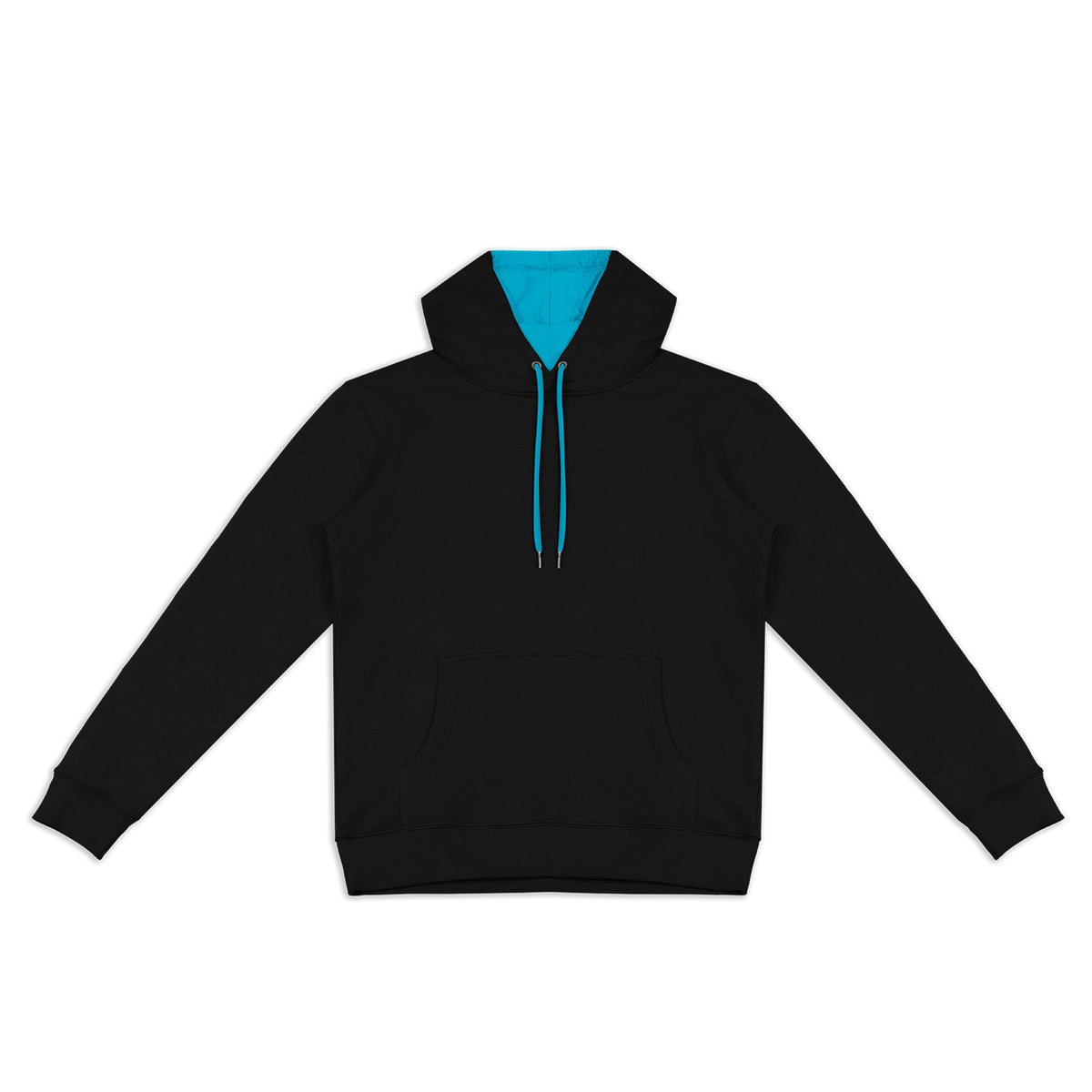 TRENDSWEAR Studio Contrast Unisex Hoodie - Black/Cyan