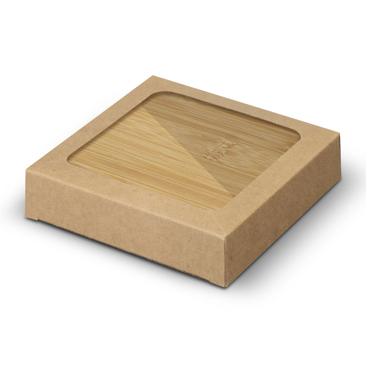 Bamboo Bottle Opener Coaster - Set of 2 - Square - Gift Box