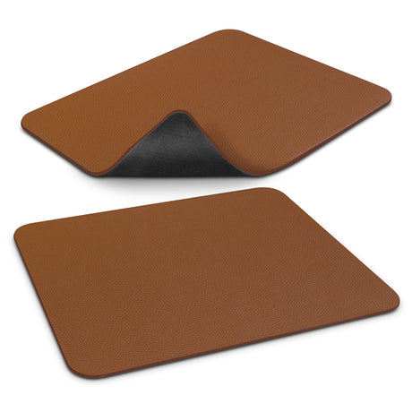 Leatherette Mouse Mat - Brown