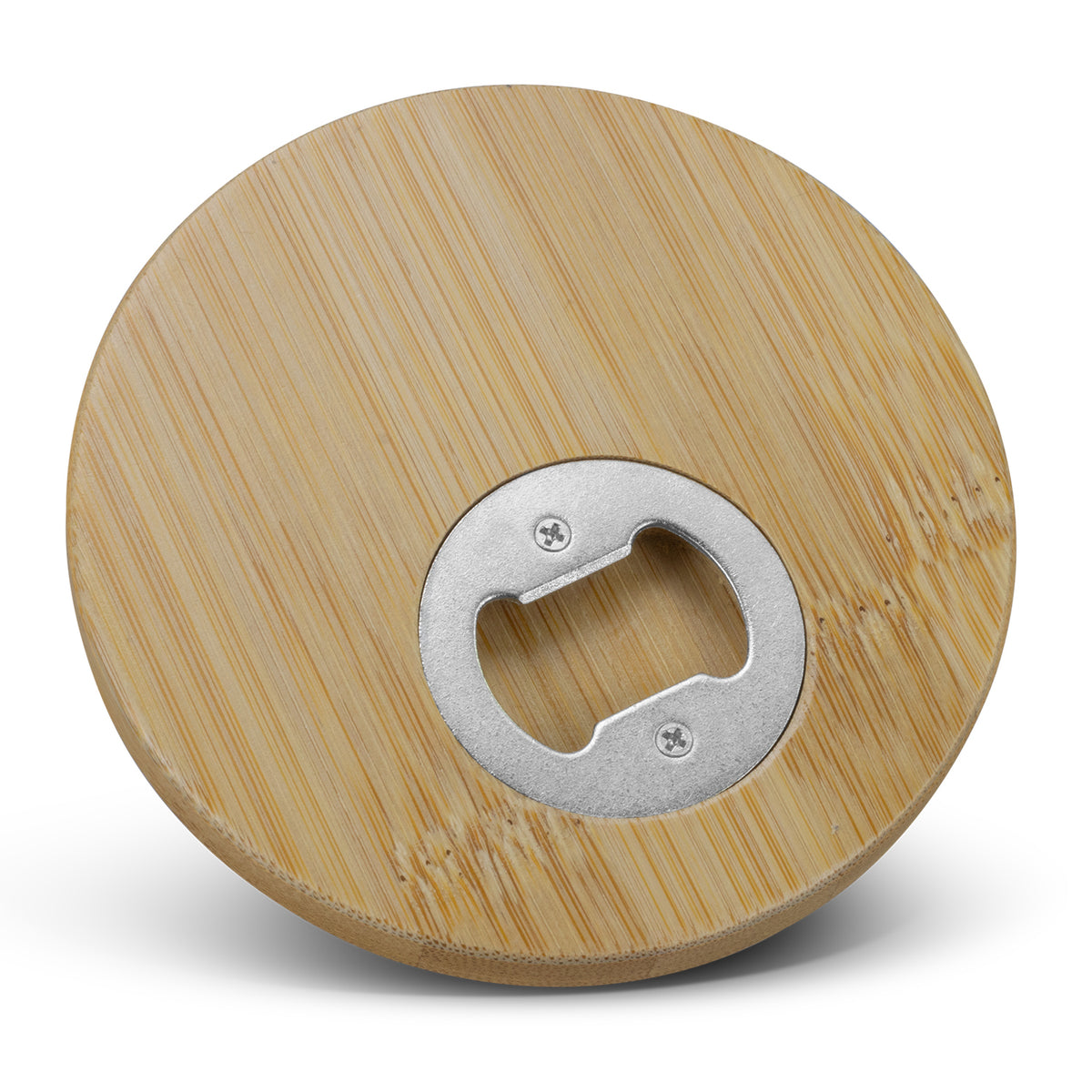 Bamboo Bottle Opener Coaster - Round - Detail