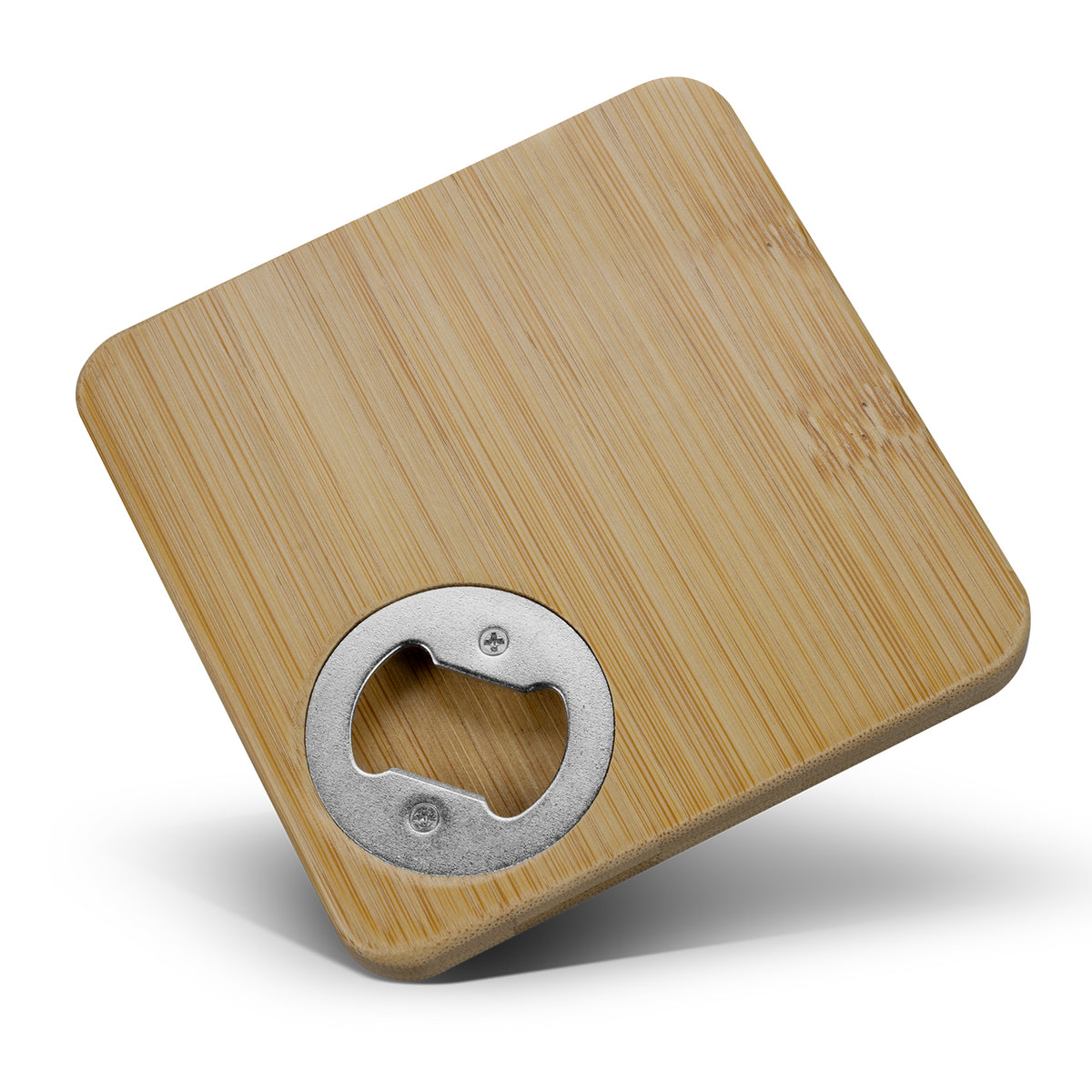 Bamboo Bottle Opener Coaster - Square - Detail