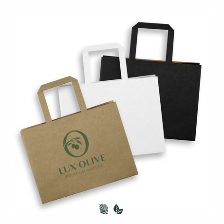 Medium Flat Handle Paper Bag Landscape - Impact Aware