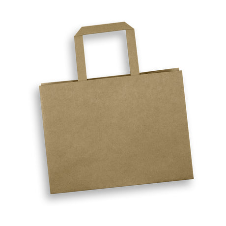 Medium Flat Handle Paper Bag Landscape - Natural