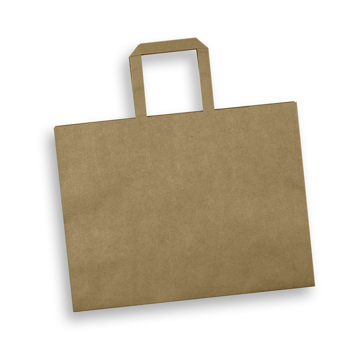 Large Flat Handle Paper Bag Landscape - Natural