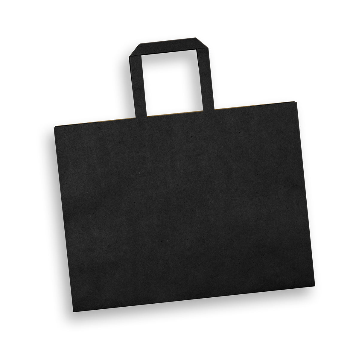 Large Flat Handle Paper Bag Landscape - Black