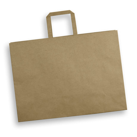 Extra Large Flat Handle Paper Bag Landscape - Natural