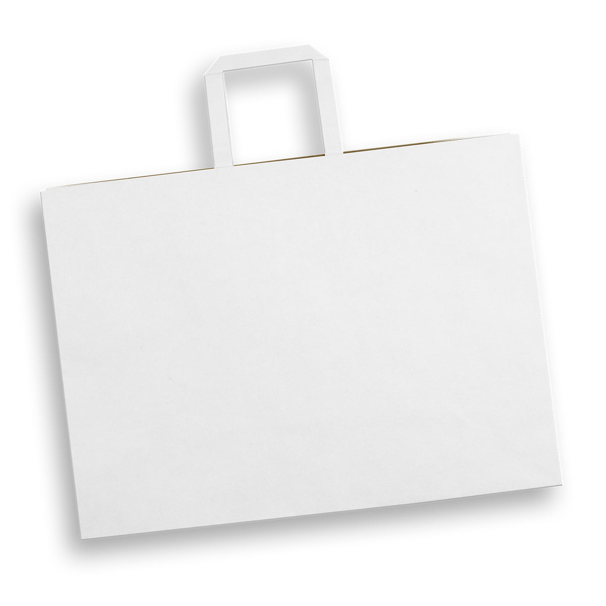 Extra Large Flat Handle Paper Bag Landscape - White