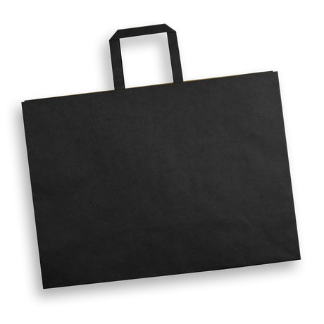 Extra Large Flat Handle Paper Bag Landscape - Black