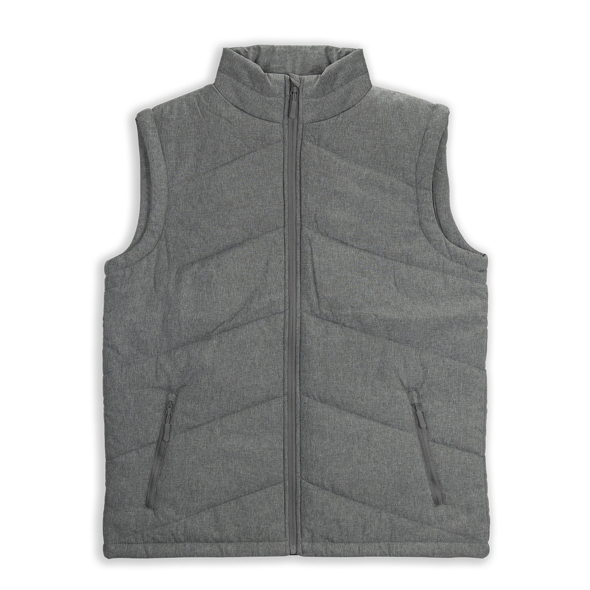 TRENDSWEAR Newport Mens Puffer Vest - Heather Charcoal