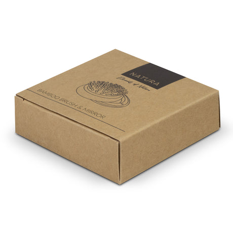 NATURA Bamboo Brush and Mirror - Gift Box
