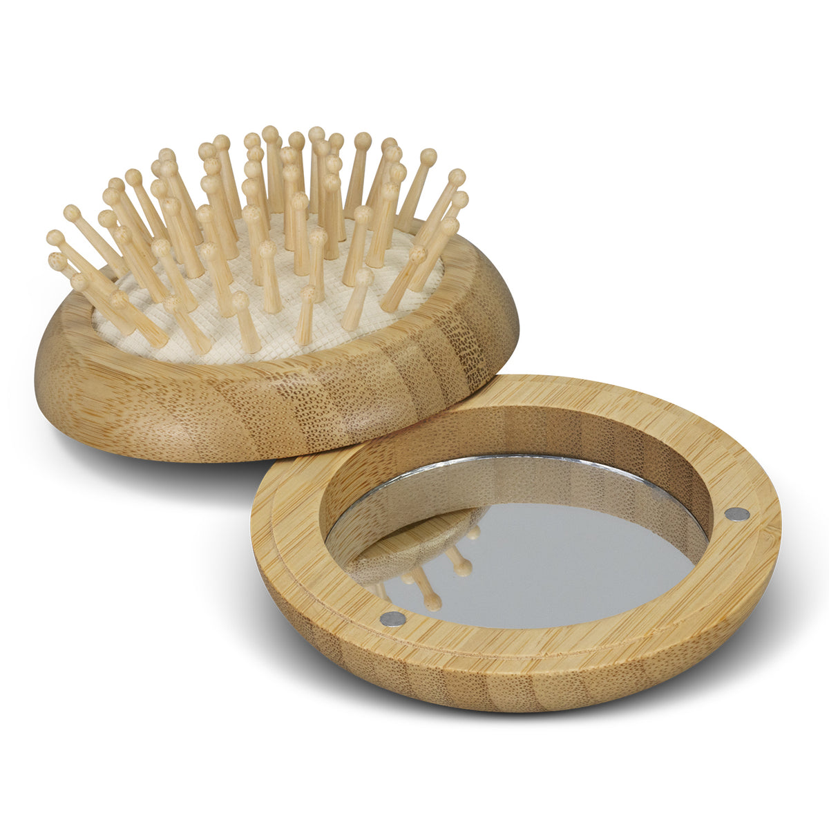 NATURA Bamboo Brush and Mirror - Open