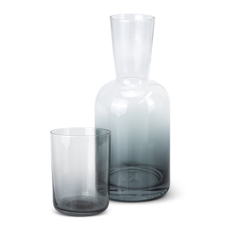 Keepsake Dusk Carafe and Tumbler Set - Clear/Smoke
