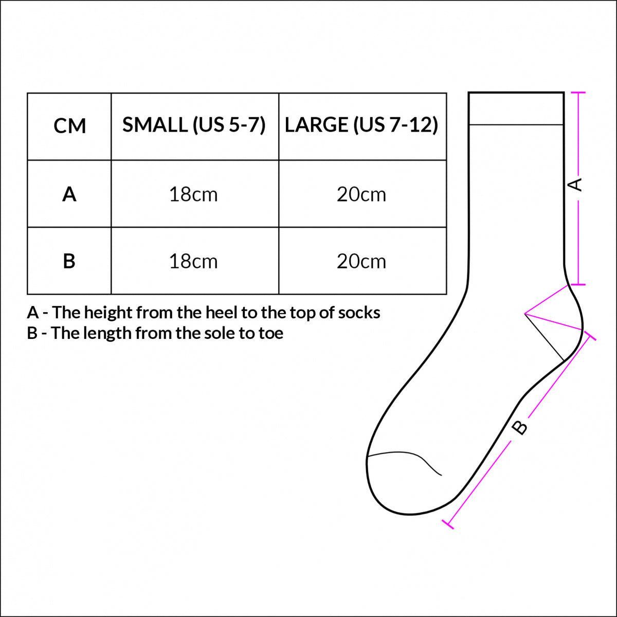 June Business Socks - Sizing