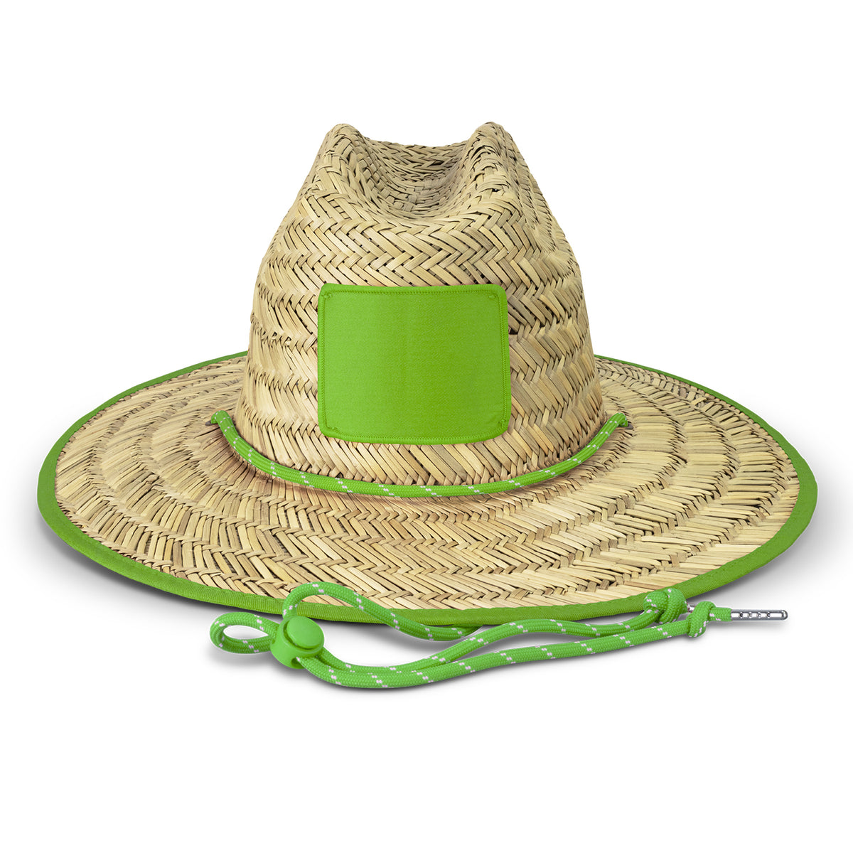 Tiki Straw Hat - Bright Green