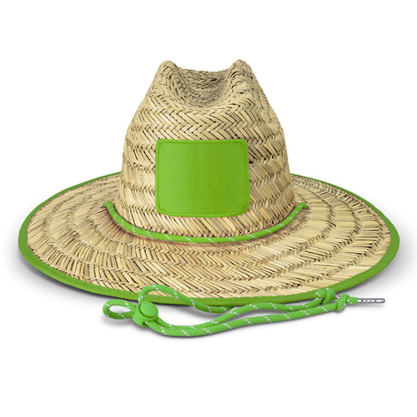 Tiki Straw Hat - Bright Green