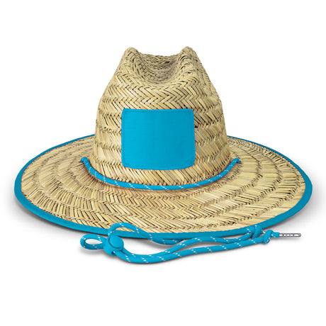 Tiki Straw Hat - Light Blue