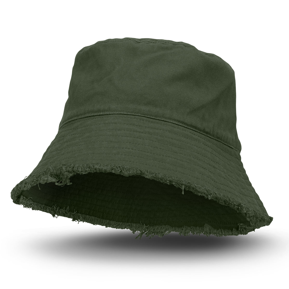 Raw Edge Bucket Hat - Olive