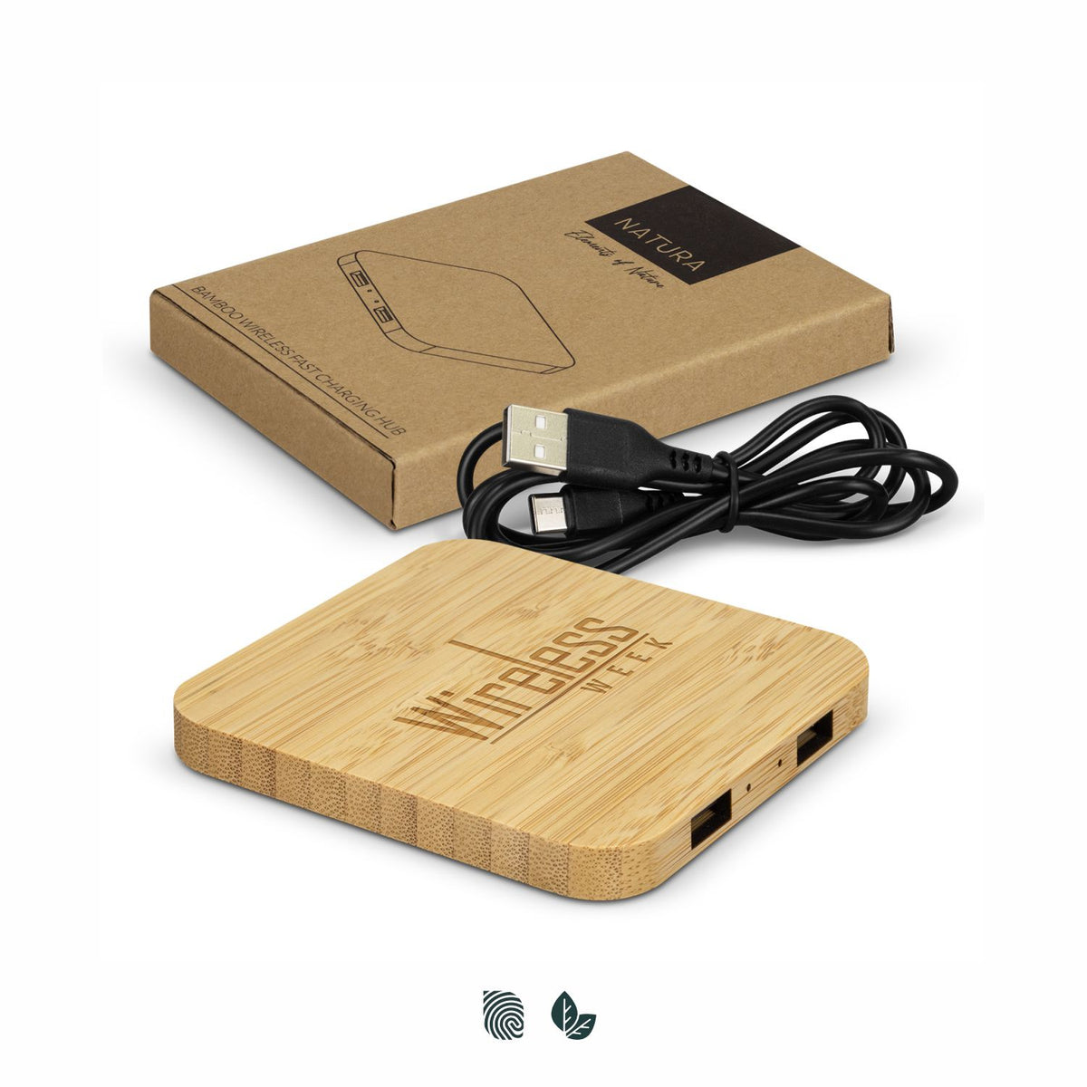 NATURA Bamboo Wireless Fast Charging Hub - Impact Aware