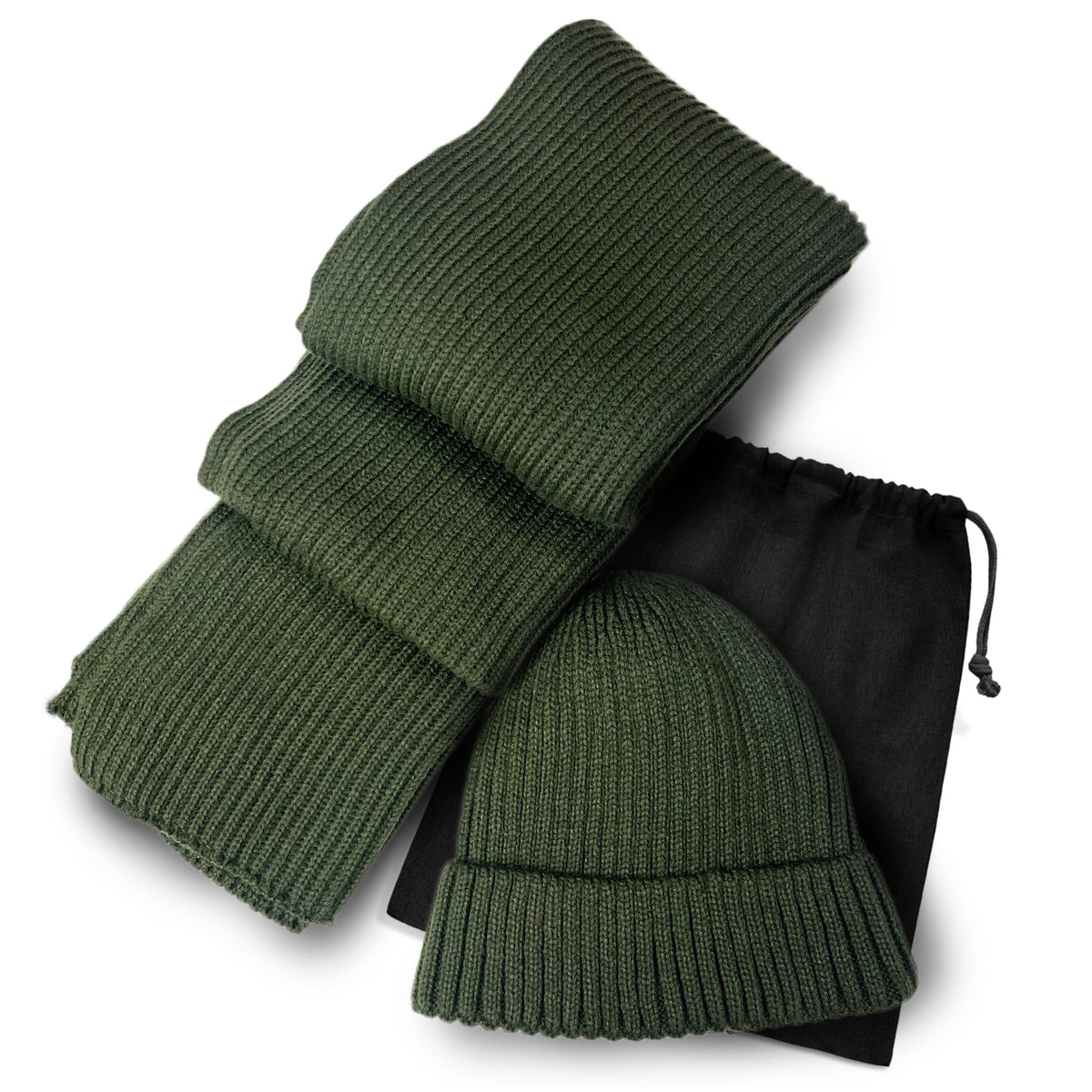 Denali Scarf and Beanie Set - Khaki Green