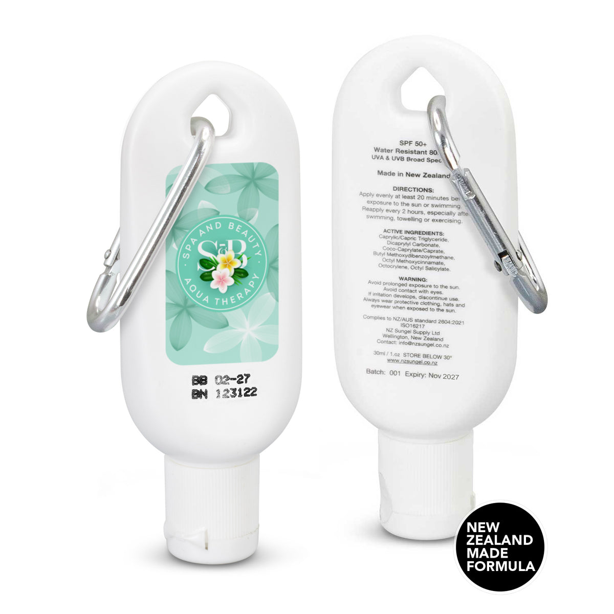 SPF 50+ Sun Gel 30ml Tube with Carabiner - Main