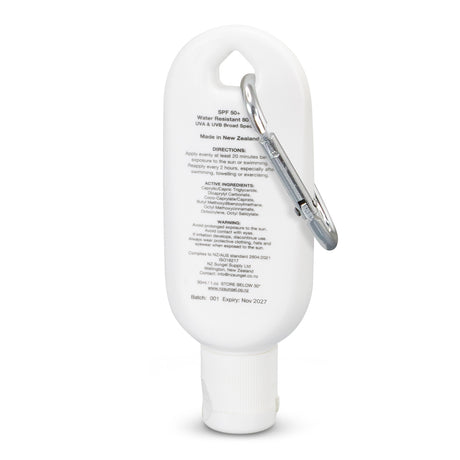 SPF 50+ Sun Gel 30ml Tube with Carabiner - Back