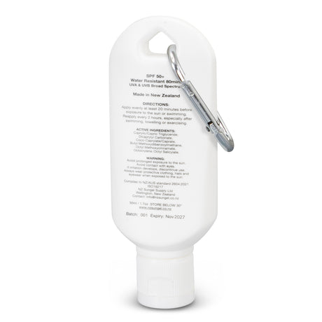 SPF 50+ Sun Gel 50ml Tube with Carabiner - Back