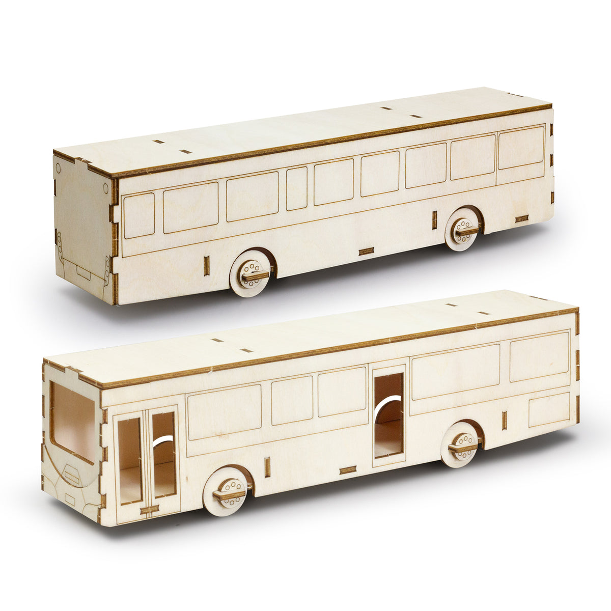 BRANDCRAFT Bus Wooden Model - Assembled Unbranded