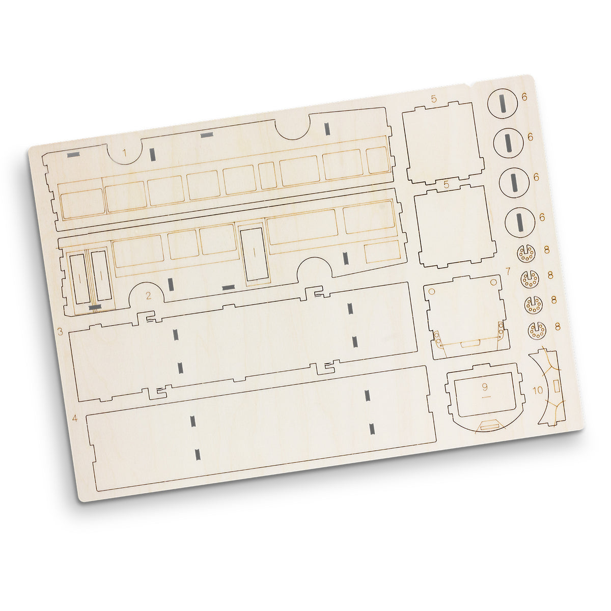BRANDCRAFT Bus Wooden Model - Flat Sheet
