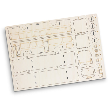 BRANDCRAFT Bus Wooden Model - Flat Sheet