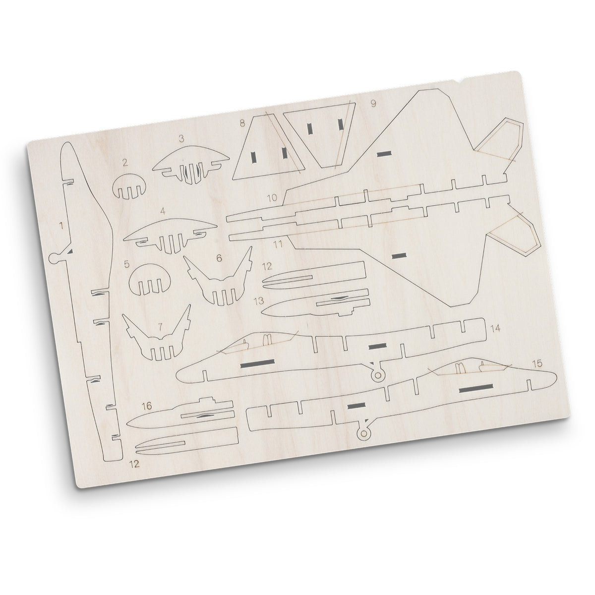 BRANDCRAFT Jet Fighter Wooden Model - Flat Sheet