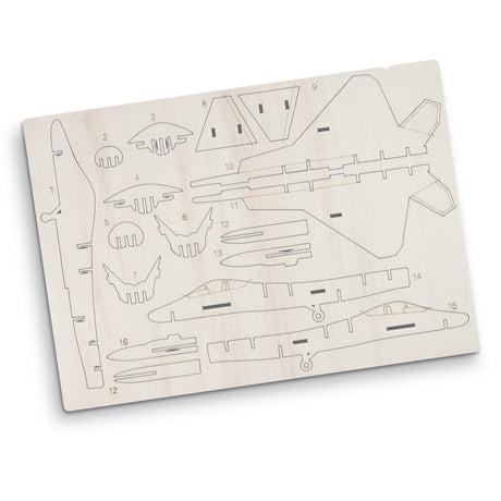 BRANDCRAFT Jet Fighter Wooden Model - Flat Sheet