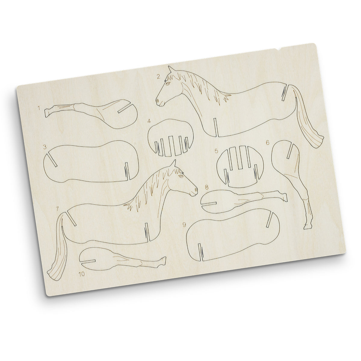 BRANDCRAFT Horse Wooden Model - Flat Sheet